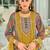 women ethnic motifs printed regular mirror work kurta with palazzos & with dupatta