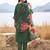 women floral embroidered regular thread work kurta with trousers & with dupatta