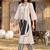 women printed regular cotton kurta with trousers