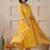 women ethnic motifs printed regular thread work chanderi silk kurta with trousers & with dupatta