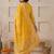 women ethnic motifs printed regular thread work chanderi silk kurta with trousers & with dupatta