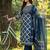 women printed regular cotton kurta with trousers & with dupatta