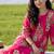 women floral printed regular cotton kurta with trousers