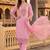 women ethnic motifs embroidered regular thread work cotton kurta with trousers & with dupatta