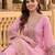 women ethnic motifs embroidered regular thread work cotton kurta with trousers & with dupatta