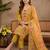 women floral embroidered regular thread work kurta with trousers & with dupatta