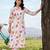 women ethnic motifs printed regular cotton kurta with trousers