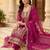 women ethnic motifs embroidered regular kurta with trousers & with dupatta