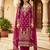 women ethnic motifs embroidered regular kurta with trousers & with dupatta