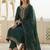 women ethnic motifs embroidered regular thread work kurta with trousers & with dupatta