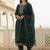 women ethnic motifs embroidered regular thread work kurta with trousers & with dupatta