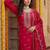 women ethnic motifs embroidered regular thread work kurta with trousers & with dupatta