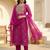 women ethnic motifs printed regular kurta with trousers & with dupatta