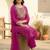 women ethnic motifs printed regular kurta with trousers & with dupatta
