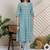 women ethnic motifs printed regular cotton kurta with trousers & with dupatta