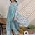 women ethnic motifs printed regular cotton kurta with trousers & with dupatta
