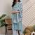 women ethnic motifs printed regular cotton kurta with trousers & with dupatta