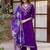 women ethnic motifs embroidered regular thread work kurta with trousers & with dupatta