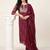 women ethnic motifs printed regular thread work kurta with trousers & with dupatta