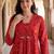 women ethnic motifs printed empire cotton kurta with trousers