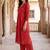 women ethnic motifs printed empire cotton kurta with trousers