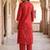 women ethnic motifs printed empire cotton kurta with trousers