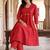women ethnic motifs printed empire cotton kurta with trousers
