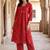 women ethnic motifs printed empire cotton kurta with trousers