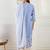 women floral printed regular linen kurta with trousers & with dupatta