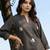 women ethnic embroidered regular thread work cotton kurta with trousers