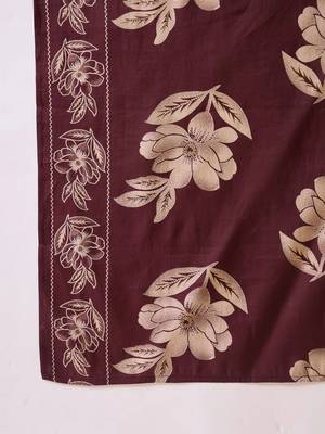 women floral printed regular thread work chanderi silk kurta with trousers & with dupatta 4