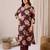 women floral printed regular thread work chanderi silk kurta with trousers & with dupatta