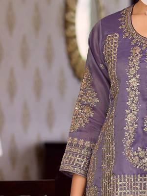 women ethnic motifs embroidered regular kurta with palazzos & with dupatta 3
