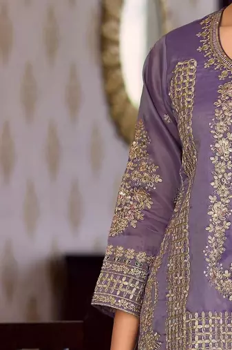 women ethnic motifs embroidered regular kurta with palazzos & with dupatta