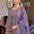 women ethnic motifs embroidered regular kurta with palazzos & with dupatta
