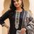 women ethnic motifs embroidered regular thread work kurta with trousers & with dupatta