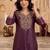 women ethnic motifs embroidered regular thread work kurta with trousers