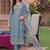 women ethnic motifs embroidered regular thread work liva kurta with trousers & with dupatta