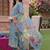 women ethnic motifs embroidered regular thread work liva kurta with trousers & with dupatta