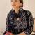 women printed empire cotton kurta with trousers & with dupatta