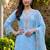 women ethnic motifs embroidered regular thread work cotton kurta with trousers & with dupatta
