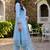 women ethnic motifs embroidered regular thread work cotton kurta with trousers & with dupatta