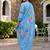 women ethnic motifs embroidered regular thread work cotton kurta with trousers & with dupatta