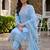 women ethnic motifs embroidered regular thread work cotton kurta with trousers & with dupatta