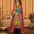 women ethnic motifs printed regular kurta with trousers & with dupatta