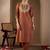 women ethnic motifs embroidered regular thread work liva kurta with trousers & with dupatta