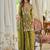 women ethnic motifs embroidered regular thread work kurta with palazzos & with dupatta