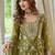 women ethnic motifs embroidered regular thread work kurta with palazzos & with dupatta
