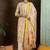 women floral printed empire cotton kurta with trousers & with dupatta