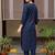 women ethnic motifs embroidered regular thread work cotton kurta with trousers